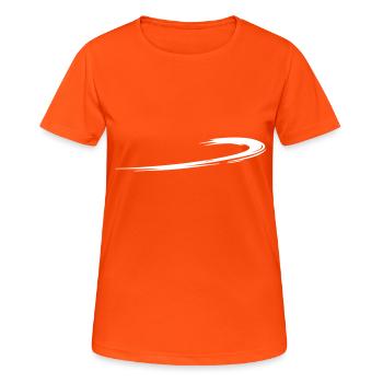 geschwungener Schweif | Vector-Graphic - Frauen T-Shirt atmungsaktiv - Neonorange - Vorne - AI Model Female 172 dark (172cm)