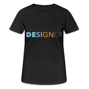 Concepteur - T-shirt respirant Femme - noir - Devant - AI Model Female 172 light (172cm)