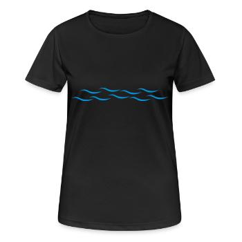 Ondes - T-shirt respirant Femme - noir - Devant - AI Model Female 172 light (172cm)