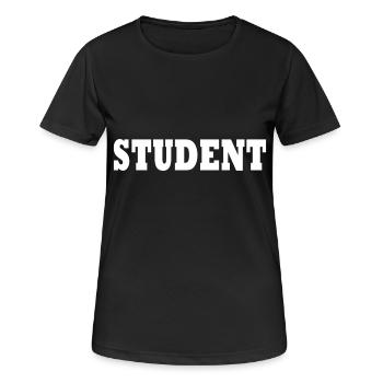 Student - Frauen T-Shirt atmungsaktiv - Schwarz - Vorne - AI Model Female 172 light (172cm)