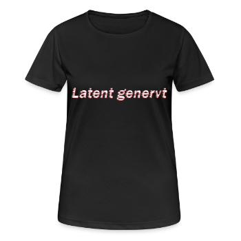 Latent genervt - Frauen T-Shirt atmungsaktiv - Schwarz - Vorne - AI Model Female 172 light (172cm)
