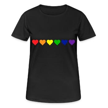 LGBT Rainbow Gay Heart Homosexuality - Women's Breathable T-Shirt - black - Front - AI Model Female 172 light (172cm)