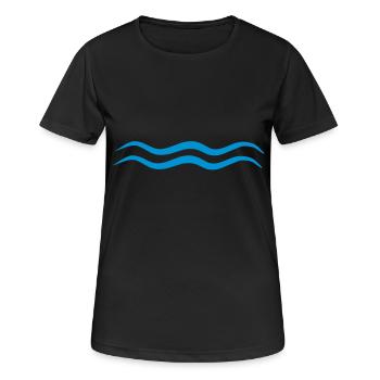 Wasser - Frauen T-Shirt atmungsaktiv - Schwarz - Vorne - AI Model Female 172 light (172cm)
