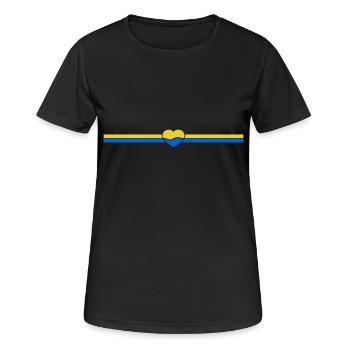 Strip Ukraine Coeur - T-shirt respirant Femme - noir - Devant - AI Model Female 172 light (172cm)