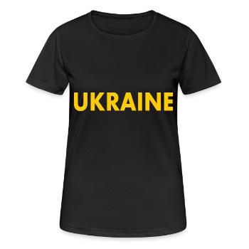 Ukraine - Frauen T-Shirt atmungsaktiv - Schwarz - Vorne - AI Model Female 172 light (172cm)