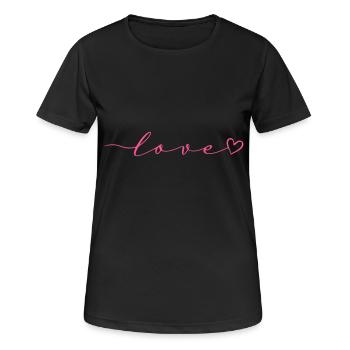 Love Font with Heart - Women's Breathable T-Shirt - black - Front - AI Model Female 172 light (172cm)