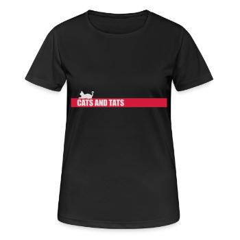cats and tats Zitat - Frauen T-Shirt atmungsaktiv - Schwarz - Vorne - AI Model Female 172 light (172cm)