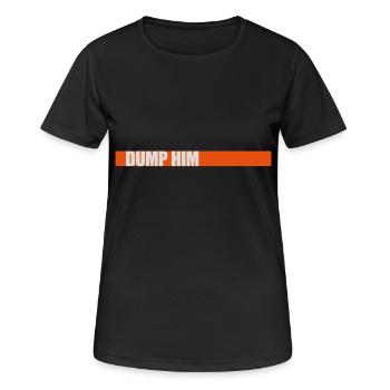 dump him Zitat Logo - Frauen T-Shirt atmungsaktiv - Schwarz - Vorne - AI Model Female 172 light (172cm)