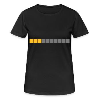 Ladebalken gelb-orange, grau - Frauen T-Shirt atmungsaktiv - Schwarz - Vorne - AI Model Female 172 light (172cm)