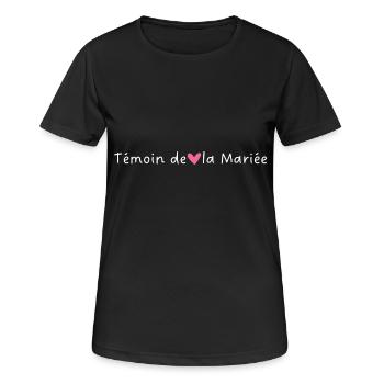 Brautzeuge Rosa Herz - Frauen T-Shirt atmungsaktiv - Schwarz - Vorne - AI Model Female 172 light (172cm)
