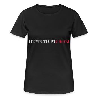 I shaved my balls - Frauen T-Shirt atmungsaktiv - Schwarz - Vorne - AI Model Female 172 light (172cm)
