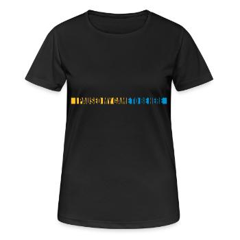 Game Paused line - Women's Breathable T-Shirt - black - Front - AI Model Female 172 light (172cm)