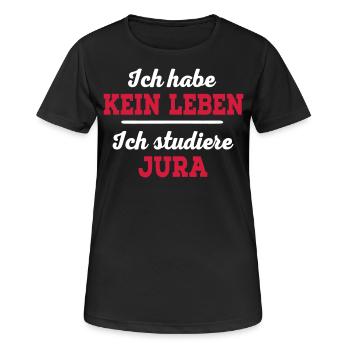 Jura - Frauen T-Shirt atmungsaktiv - Schwarz - Vorne - AI Model Female 172 light (172cm)