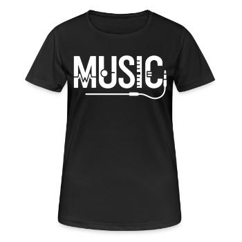 Musik Design mit AUX-Kabel - Sound in Form - Frauen T-Shirt atmungsaktiv - Schwarz - Vorne - AI Model Female 172 light (172cm)