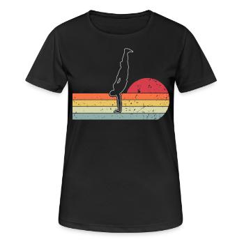 Équilibre sur les mains - T-shirt respirant Femme - noir - Devant - AI Model Female 172 light (172cm)