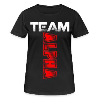 Team Alpha Geschenk T Shirt - Frauen T-Shirt atmungsaktiv - Schwarz - Vorne - AI Model Female 172 light (172cm)