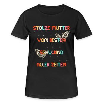 Stolze Mutter vom besten Schulkind - Schulbeginn - Frauen T-Shirt atmungsaktiv - Schwarz - Vorne - AI Model Female 172 light (172cm)