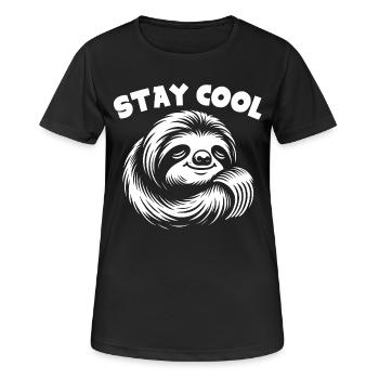 Mignon paresseux endormi se calme - T-shirt respirant Femme - noir - Devant - AI Model Female 172 light (172cm)