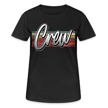 Crew - Frauen T-Shirt atmungsaktiv - Schwarz - Vorne - AI Model Female 172 light (172cm)