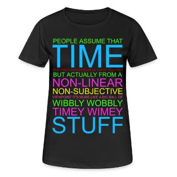 Timey Wimey Wibbly Wobbly - Frauen T-Shirt atmungsaktiv - Schwarz - Vorne - AI Model Female 172 light (172cm)