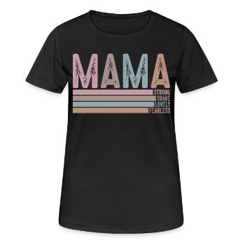 Mama - Frauen T-Shirt atmungsaktiv - Schwarz - Vorne - AI Model Female 172 light (172cm)