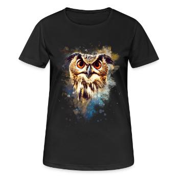 owl animal eagle owl bird - Women's Breathable T-Shirt - black - Front - AI Model Female 172 light (172cm)
