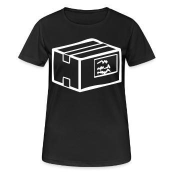 Frankierter Paket - Frauen T-Shirt atmungsaktiv - Schwarz - Vorne - AI Model Female 172 light (172cm)