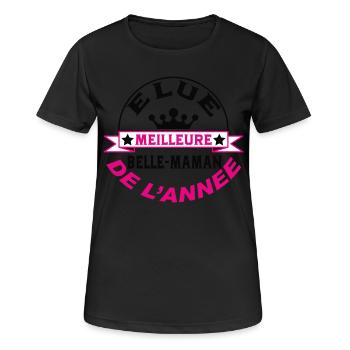 Elue meilleure BELLE MAMAN de l'année - T-shirt respirant Femme - noir - Devant - AI Model Female 172 light (172cm)