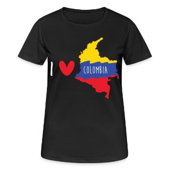Colombie - T-shirt respirant Femme - noir - Devant - AI Model Female 172 light (172cm)