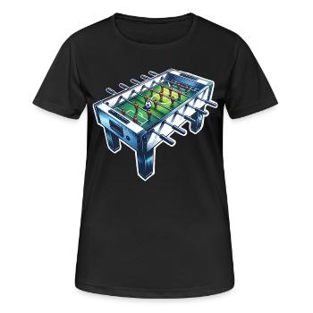 Tischkicker Tischfußball - Frauen T-Shirt atmungsaktiv - Schwarz - Vorne - AI Model Female 172 light (172cm)