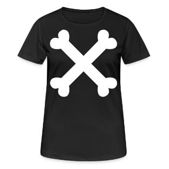 Knochen Kreuz - Frauen T-Shirt atmungsaktiv - Schwarz - Vorne - AI Model Female 172 light (172cm)