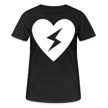 Éclair de coeur - T-shirt respirant Femme - noir - Devant - AI Model Female 172 light (172cm)