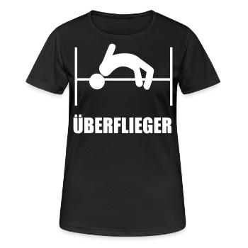 Hochsprung - Frauen T-Shirt atmungsaktiv - Schwarz - Vorne - AI Model Female 172 light (172cm)