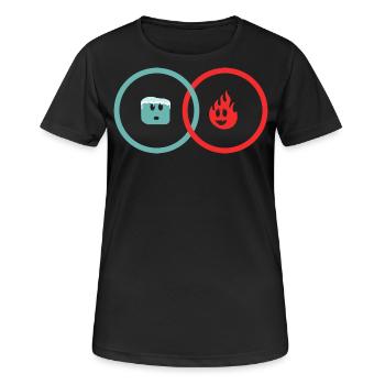 Alchimie - Feu et Glace - T-shirt respirant Femme - noir - Devant - AI Model Female 172 light (172cm)