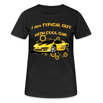 Je suis gars typique avec voiture cool - T-shirt respirant Femme - noir - Devant - AI Model Female 172 light (172cm)
