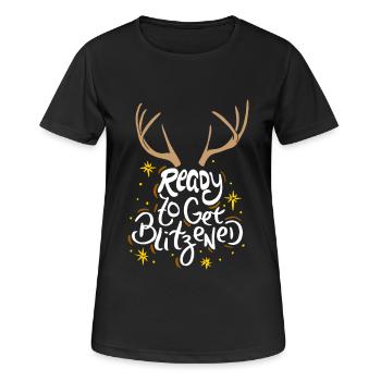 NOËL - ALCOOL Prêt à être Blitzened - T-shirt respirant Femme - noir - Devant - AI Model Female 172 light (172cm)
