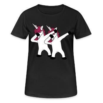 2 freunde team paar crew party feiern club dabbing - Frauen T-Shirt atmungsaktiv - Schwarz - Vorne - AI Model Female 172 light (172cm)