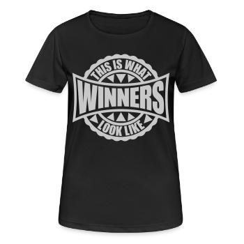 What Winners Look Like - Frauen T-Shirt atmungsaktiv - Schwarz - Vorne - AI Model Female 172 light (172cm)