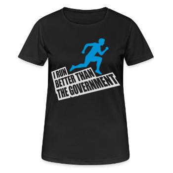mieux fonctionner que le gouvernement - T-shirt respirant Femme - noir - Devant - AI Model Female 172 light (172cm)