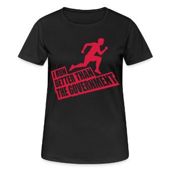 mieux fonctionner que le gouvernement - T-shirt respirant Femme - noir - Devant - AI Model Female 172 light (172cm)