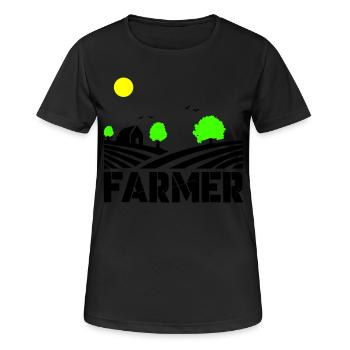 farmer - Frauen T-Shirt atmungsaktiv - Schwarz - Vorne - AI Model Female 172 light (172cm)
