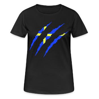krallen sweden - Frauen T-Shirt atmungsaktiv - Schwarz - Vorne - AI Model Female 172 light (172cm)