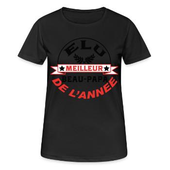 Elu meilleur BEAU PAPA de l'année - T-shirt respirant Femme - noir - Devant - AI Model Female 172 light (172cm)