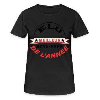 Elu meilleur BEAU PAPA de l'année - T-shirt respirant Femme - noir - Devant - AI Model Female 172 light (172cm)