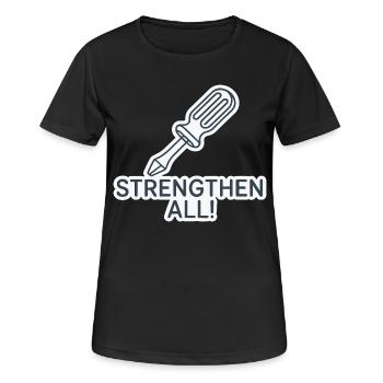 ALLE STÄRKEN - Frauen T-Shirt atmungsaktiv - Schwarz - Vorne - AI Model Female 172 light (172cm)