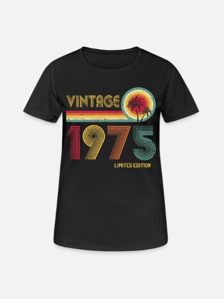 Vintage 1975 Limited Edition – Retro Sunset 50th - Women's Breathable T-Shirt - black
