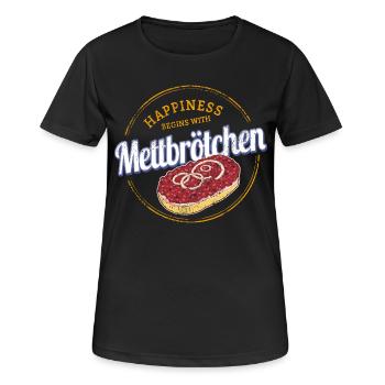 Mettbrötchen Onion Vintage Hackepeter Buns - T-shirt respirant Femme - noir - Devant - AI Model Female 172 light (172cm)