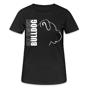 OLD ENGLISH BULLDOG PROFIL WILSIGNS - Frauen T-Shirt atmungsaktiv - Schwarz - Vorne - AI Model Female 172 light (172cm)