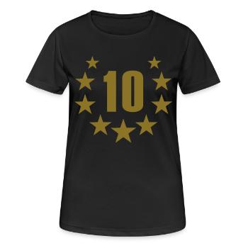 10 deluxe - T-shirt respirant Femme - noir - Devant - AI Model Female 172 light (172cm)