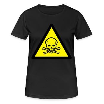 sign_2c_warning_skull - Women's Breathable T-Shirt - black - Front - AI Model Female 172 light (172cm)
